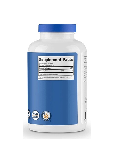 Nutricost Daa D-aspartic Acid Capsules 180 Capsules 3000mg...