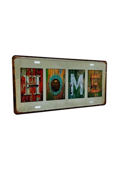 Dekoratif 3D Metal Plaka Home 30cm