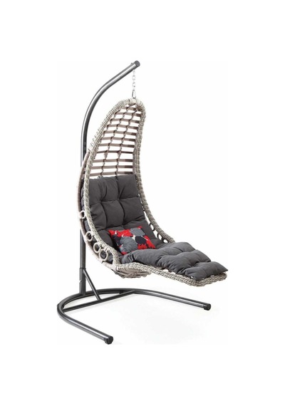 Drc Minderli Rattan Salıncak, Bahçe Salıncağı, Balkon Salıncağı, Rattan Kayık Salıncak Beyaz