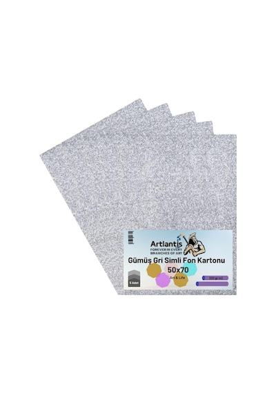 Simli Fon Kartonu 50X70 5 Adet Artlantis Simli Fon Kartonu 50x70