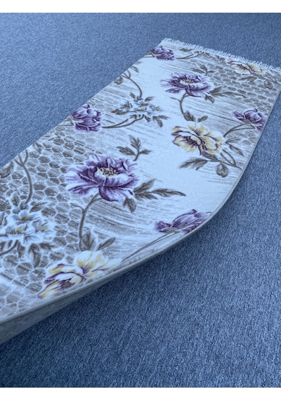 Mor Sarı Kesme Yolluk 80x230 Kesme Saçaklı Akrilik Halı