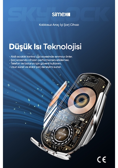 15w Kablosuz Şarjlı Araç İçi Telefon Tutucu Kancalı Araba Havalandırma Standlı Wireless Şarj Cihazı Aleti Diğer