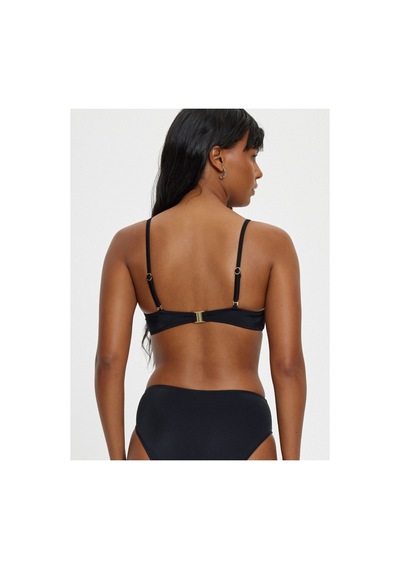 Louren Düz Renk Zincir Detaylı Çıkarılabilir Askılı Telli Boş Kaplı Kalın Kenarlı Straplez Bikini Takımı Siyah Louren Düz Renk Zincir Detaylı Çıkarılabilir Askılı Telli Boş Kaplı Kalın Kenarlı Straplez Bikini Takımı Siyah