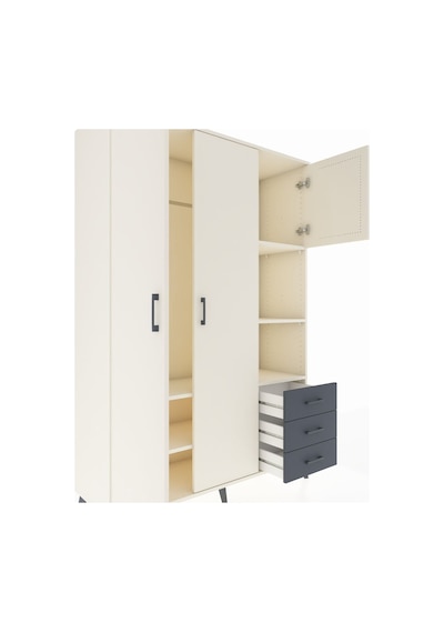 Hyperion Dolap 5 Raflı 3 Çekmeceli Tek Askılı 132x44x195 Aytaşı-aytaşı/antrasit Aytası/antrasıt Hyperion Dolap 5 Raflı 3 Çekmeceli Tek Askılı 132x44x195 Aytaşı-aytaşı/antrasit Aytası/antrasıt