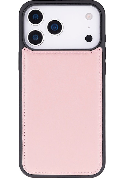 Bloomcase Magic Apple Uyumlu iPhone 17 Pro Max 6.9" Blush Ayrılabilir Hakiki Deri Cüzdanlı Telefon Kılıfı Pembe