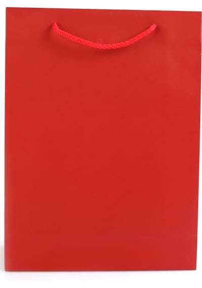 Karton Üzeri Mat Selefonlu Kırmızı Çanta 25x33x9 Cm 12'li