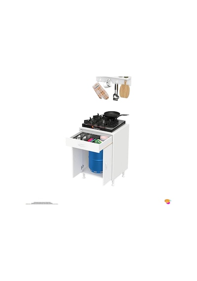 Eliusta Lumin Tüp Yuvalı 65 Cm Ankastre Ocak Altı Dolap 65x88x48 Cm Beyaz Dolap Çekmeceli Mutfak Organizeri Beyaz