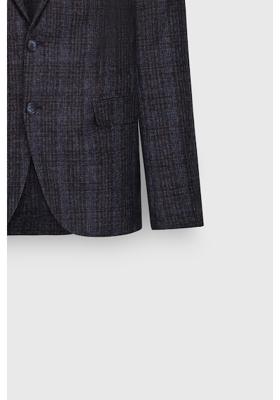 Ac&Co / Altınyıldız Classics Erkek Lacı Yün Slim Fit Dar Kesim Mono Yaka Desenli Kapak Cepli Blazer Ceket