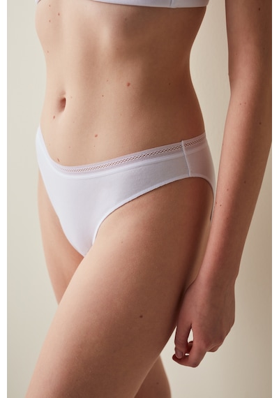 Penti Easy Pamuklu Trim Beyaz Slip Külot