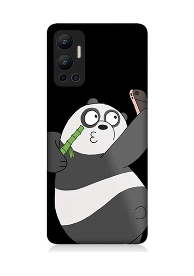 İnfinix Hot 12 Uyumlu Selfie Çeken Panda Desenli Silikon Kılıf