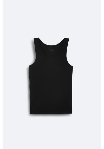 Avva Erkek Siyah Pamuklu Basic Regular Fit Atlet B009540