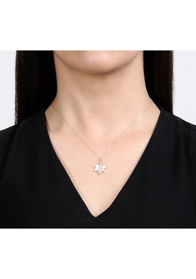 Diamond Line-Gülaylar - Sarı Altın 14 Ayar Yaprak Kolye N11.25365