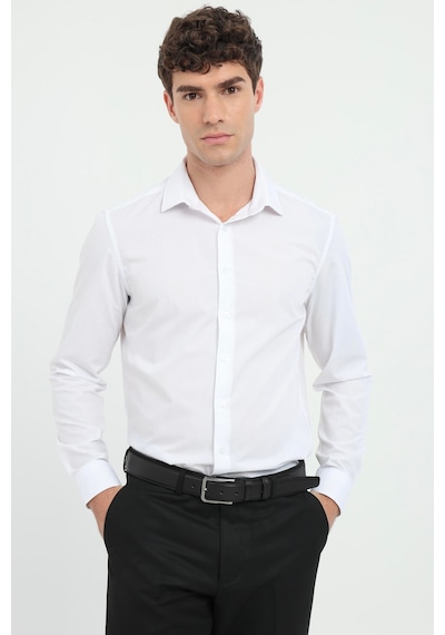Dufy Erkek Slim Fit Uzun Kol Beyaz Gömlek-25814