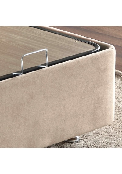 Nironyatak Niron Ela Baza -120X200 Cm Tek Kişilik Sandıklı Sütlü Kahve Kumaş