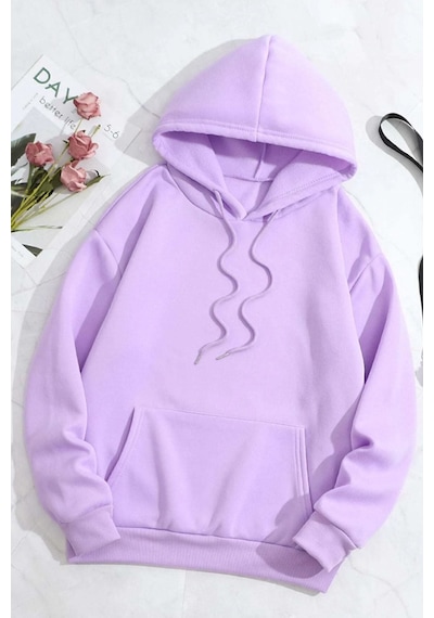 Uyguntarz Unisex Face To The Sun Baskılı Sweatshirt Lila