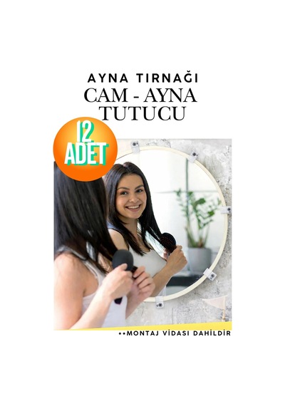 Şeffaf Plastik Ayna Tırnağı Duvar Cam Tutucu Sabitleme Aparatı 12 Adet Cam Ve Ayna Sabitleme Seti 12'li Ayna Tırnağı Duvara Montaj Cam Tutucu Aparat Şeffaf Şeffaf
