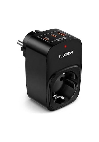 Akım Korumalı Priz, Tekli Priz, Usb Li Priz Ve Type-c Priz, Priz Çoklayıcı, Voltaj Korumalı Priz, 16a 3680w Duvar Tipi Siyah