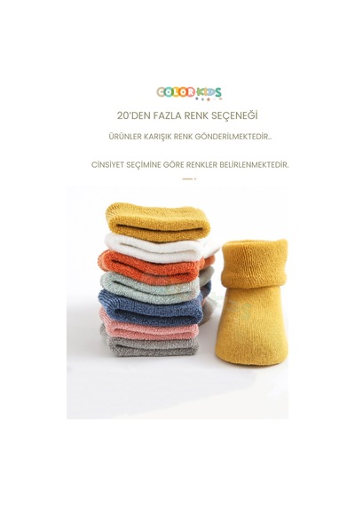 Color Socks 5'li Erkek Bebek Kışlık Havlu Çorap Isı Emici Erkek