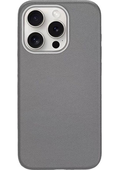 Apple Uyumlu iPhone 14 Pro Max Kılıf Magsafe Destekli Premium Pu Deri Kapak Royal Case/adora Gri