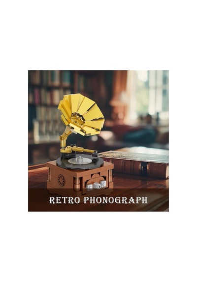 Miniblocks Vintage Gramofon Yapım Seti 187 Parça Gramafon Yapım Seti Hediyelik