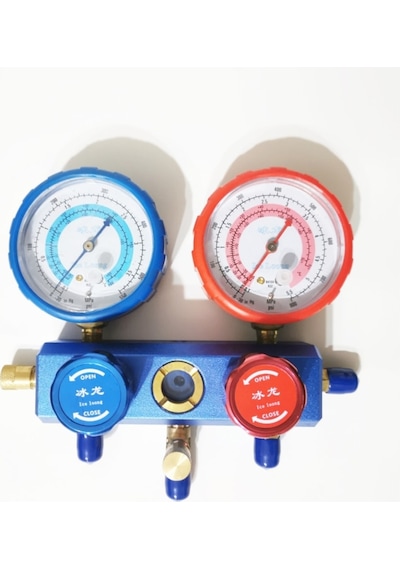 Ikili Manifold Gaz Saati Seti R32 R410 + 3 Adet Hortum Takımı - 546630355