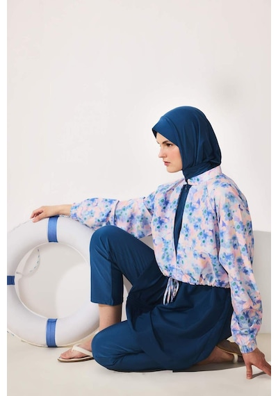 Defacto Regular Fıt Çiçekli 5li Burkini Mayo G7443ax26hsbe376 Mavi-be376