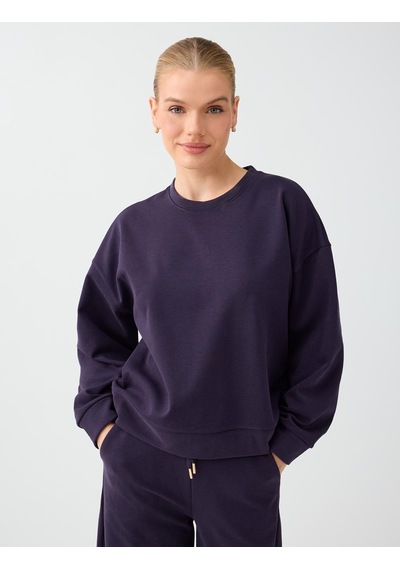 Jimmy Key Mor Yuvarlak Yaka Düz Kesim Modal Sweatshirt 6ww238328503
