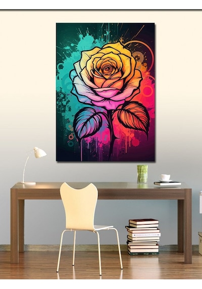 Kanvas Tablo Neon Güllerin Büyüsü 70cmx100cm