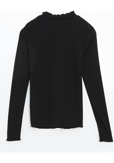 Lcw Modest Siyah Dik Yaka Kadın Fitilli Body