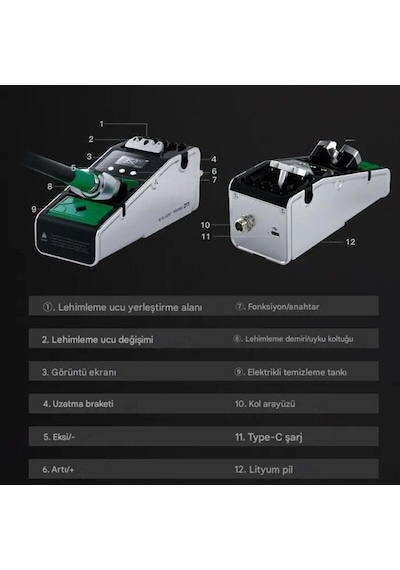 Tbk 211 Mini Taşınabilir Şarjlı C210 Havya İstasyonu