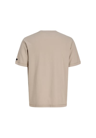 Jack & Jones Core Erkek Tişört Logo Detaylı Kısa Kollu Bisiklet Yaka Bej