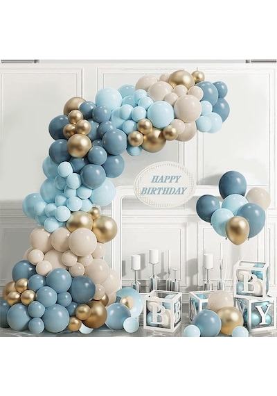 Okyanus Temalı Baby Shower Set 119 Parça Baby Kutu Ve Lateks Balon Set Çok renkli