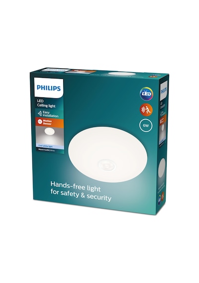 Philips Mauve Hareket Sensörlü Yuvarlak Tavan Lambası 6W 4000K Gün Işığı