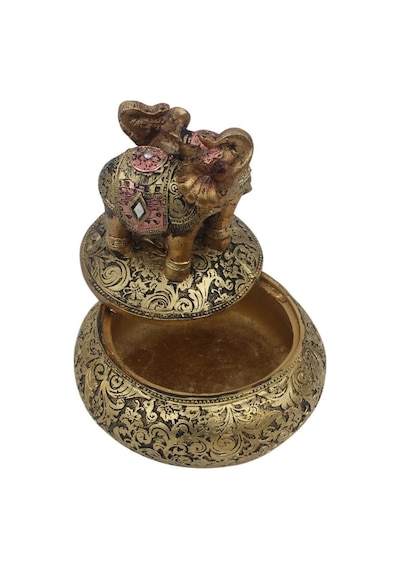 Feng Shui Şans Getiren Fil Biblo Mücevher Kutusu 12 Cm Dekoratif Ev Hediyesi Lüks Tasarım