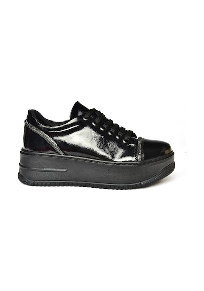 Fox Shoes R274217508 Siyah Rugan Kalın Tabanlı Spor Ayakkabı Sneakers Siyah