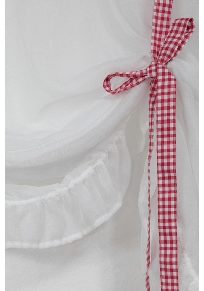 Potlu Tül Perde Provence Fırfırlı Rose Pembe