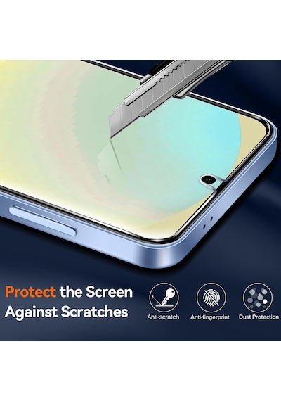 Samsung Galaxy S25 Uyumlu Kılıf Şeffaf Silikon + 9h Ekran Koruyucu Cam