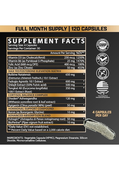 Nutrex Research Alpha-t Magnum Testosterone Folic Acid , Tongkat