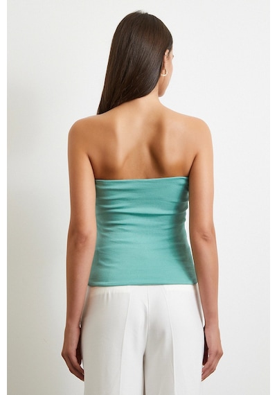 Never More Straplez Top Yeşil Yeşil