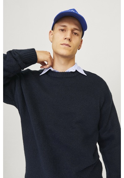 Jack & Jones Erkek Kazak 12215468 Koyu Lacıvert Koyu Lacıvert Koyu Lacivert
