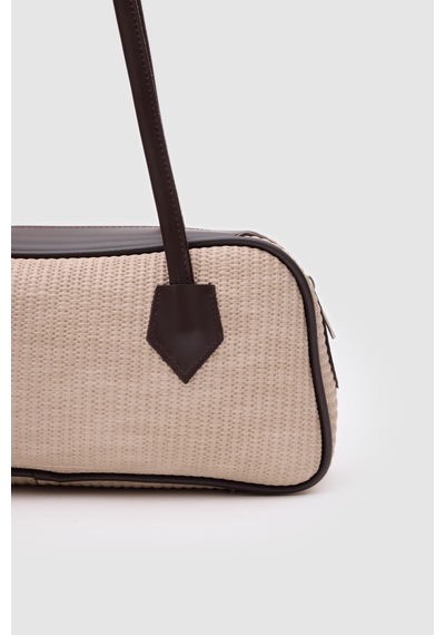 Shule Bags Boheme Hasır Baget Çanta Bej Bej