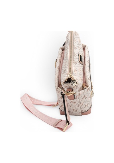 Silver & Polo Silver Polo Pembe - Pudra Monogram Kadın Çapraz Çanta Sp1110