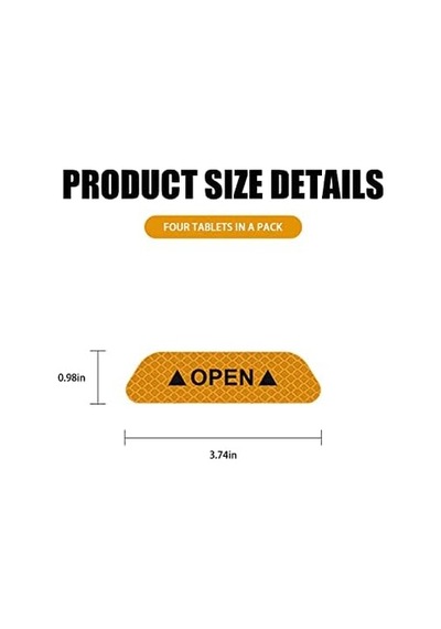 Araba Kapı Açık Uyarı Reflektörü Etiket Sticker 4'lü 9.5x2.5cm Sarı
