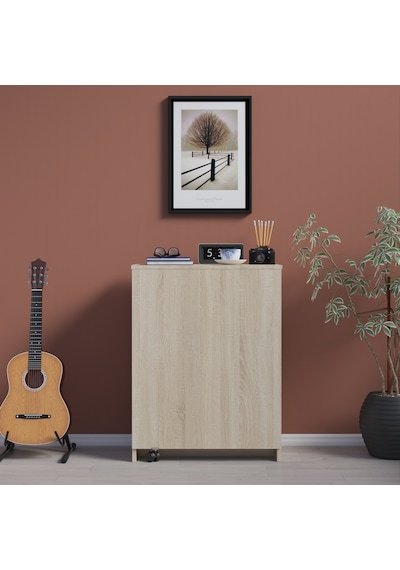 Asra Trend Fonksiyonel Kitaplık MD002 %100 MDF Katlanır Çalışma Masası Sonoma