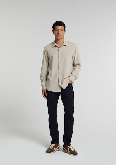 Colin's Colins Regular Fit Shirt Neck Düz Erkek Taş Uzun Kol Gömlek Cl1081843 Q1.v1 Stn
