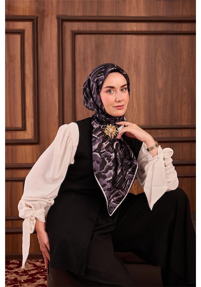 Silk Home Tivil Saf İpek 11491 - 09 Siyah Doku Desen siyah