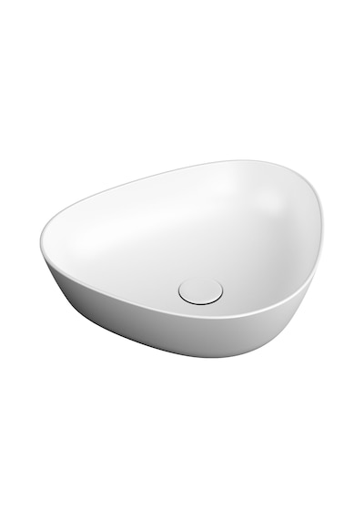 VitrA Plural Üçgen Alçak Çanak Lavabo Mat Beyaz 7812B401-0016