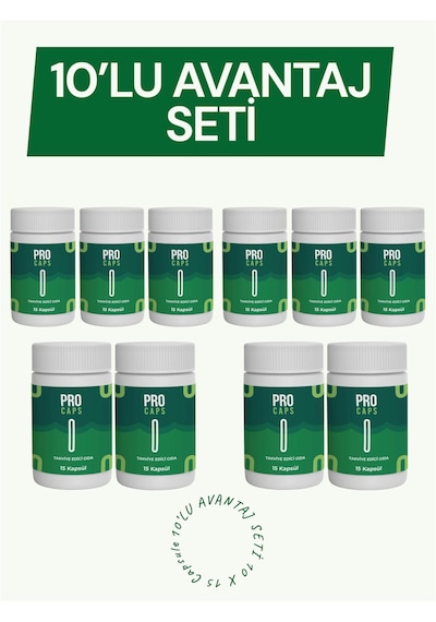 Procaps 10 Kutu X 15 Kapsül Takviye Edici Gıda Pro Caps Detox Için Çay Hediyesiyle