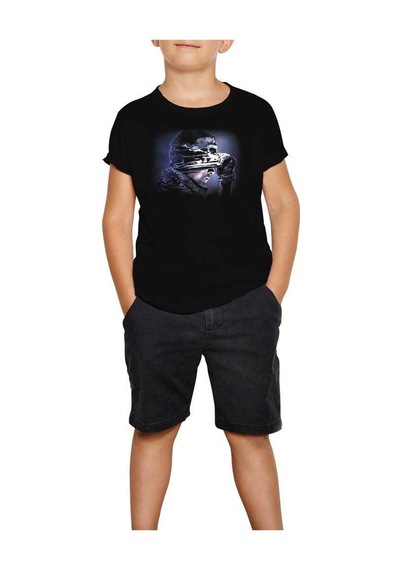 Zepplin Giyim Call Of Duty Ghosts Siyah Çocuk Tişört