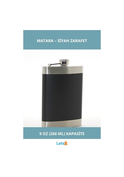 Paslanmaz Çelik Tekli 9 Oz Siyah Matara Çok Renkli